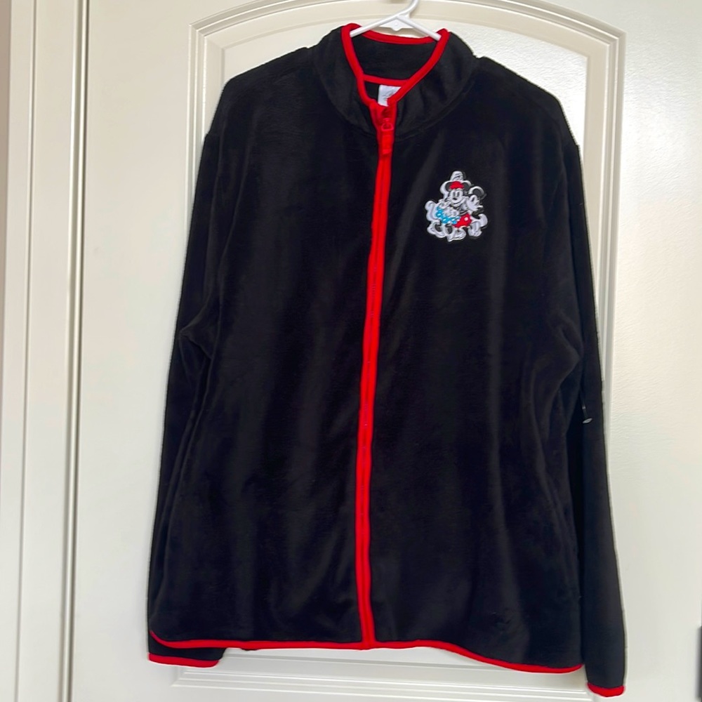Disney❤️Super Cute❤️Full zip Black Fleece Womens XXL Jacket NWOT